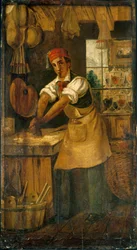 Zum guten Schleifer. Farbenhändler-Schild. Rue Saint-Martin, dann Rue Saint-Denis (ehemaliges Haus Picou), 1. Arrondissement, Paris