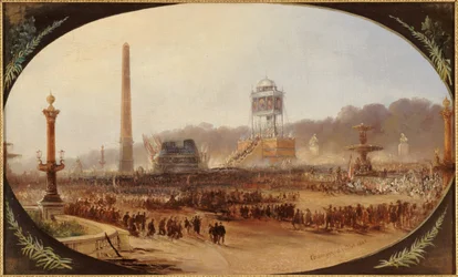 Trauerzeremonie auf dem Place de la Concorde zu Ehren der Opfer der Junitage 1848, am 6. Juli 1848