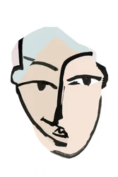 Abstraktes nachdenkliches Gesicht