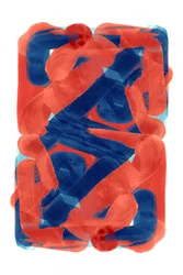 Fette Rot-Blaue Abstraktion