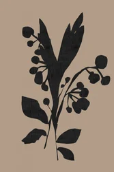 Dunkle botanische Silhouette