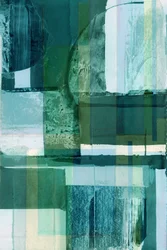 Geschichtetes Grün-Blau Abstrakt