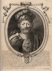 Porträt von Eudes (Odon) (ca. 860 - 898), Graf von Paris und Troyes, dann König von Frankreich - EUDES Graf von Paris, gewählt zum französischen Thron nach der Absetzung von Karl dem Kaiser - Gravur aus 