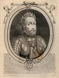 Porträt von Heinrich II. (1519-1559), König von Frankreich - Gravur aus 