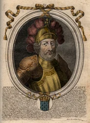 Porträt von Hugues I Capet (ca. 941 - 996), Herzog von Frankreich und dann König von Frankreich - Gravur aus 