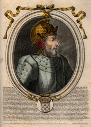 Porträt von Philipp IV. dem Schönen (1268 - 1314), König von Frankreich - Philipp IV. der Schöne (1268-1314) König von Frankreich - Gravur aus 