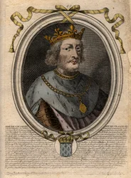 Porträt von Philippe VI. von Valois (1293-1350), König von Frankreich - Gravur aus 