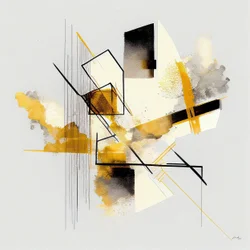 Abstrakte geometrische Formen, Aquarell