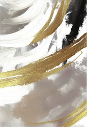 Abstrakte Malerei, Schwarz und Grau mit Gold-Effekt