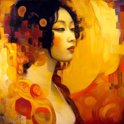 Abstraktes Porträt, schöne attraktive Frau