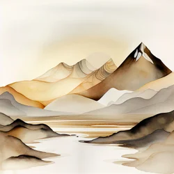 Abstrakte weiche Naturlandschaft, Acrylberge
