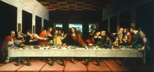 Kopie des Letzten Abendmahls von Leonardo da Vinci, von Cesare Magni (erste Hälfte des 16. Jahrhunderts)