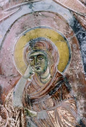Madonna, Fresko in der Kirche Agios Georgios, Mourne, Kreta, Griechenland