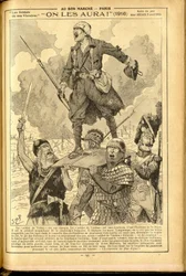 Agenda Buvard du Bon Marche 1917 - Illustration von Job (Jacques Marie Gaston Onfray und Breville): Wir werden sie haben! 1916 - Krieg von 14-18, Medizin, Gesundheit, Uniformen, Große Schlachten, Rüstung - Soldaten, Gallier - Historisch