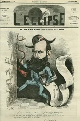 Karikatur von Emile Keratry (1832-1904), französischer Politiker. Titelbild in „L
