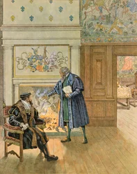 Geschichte Belgiens: Kaiser Karl V. (1500-1558) besucht die großen Kaufleute und Finanziers der Stadt Antwerpen
