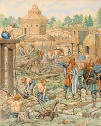 Jacques Marie Gaston Onfroy de Breville, genannt JOB - Geschichte Belgiens: Clodion der Haarige, König der Franken, gründete seine Hauptstadt in Tournai