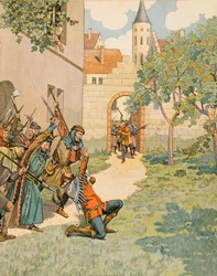 Jacques Marie Gaston Onfroy de Breville, genannt JOB - Geschichte Belgiens: Jacques Van Artevelde, genannt der Weise von Gent, fällt unter den Schlägen des Volkes