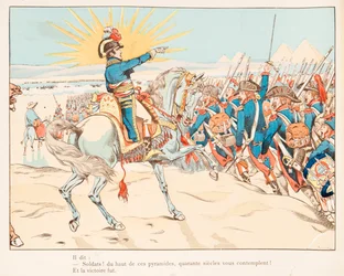 Napoleon Bonaparte in der Schlacht der Pyramiden 1798