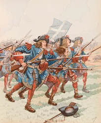 Jacques Marie Gaston Onfroy de Breville dit JOB (1858-1931) - Das erste Bajonett (Militärischer Angriff zur Zeit von Ludwig XIII.)