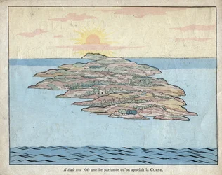 Es war einmal eine duftende Insel namens Korsika (Korsika) - Lithographie von Job (Jacques Onfroy de Breville) aus „Le Grand Napoleon des Petites Enfants“ 1893