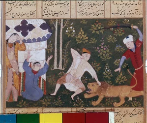 Bahram Gur tötet den Löwen